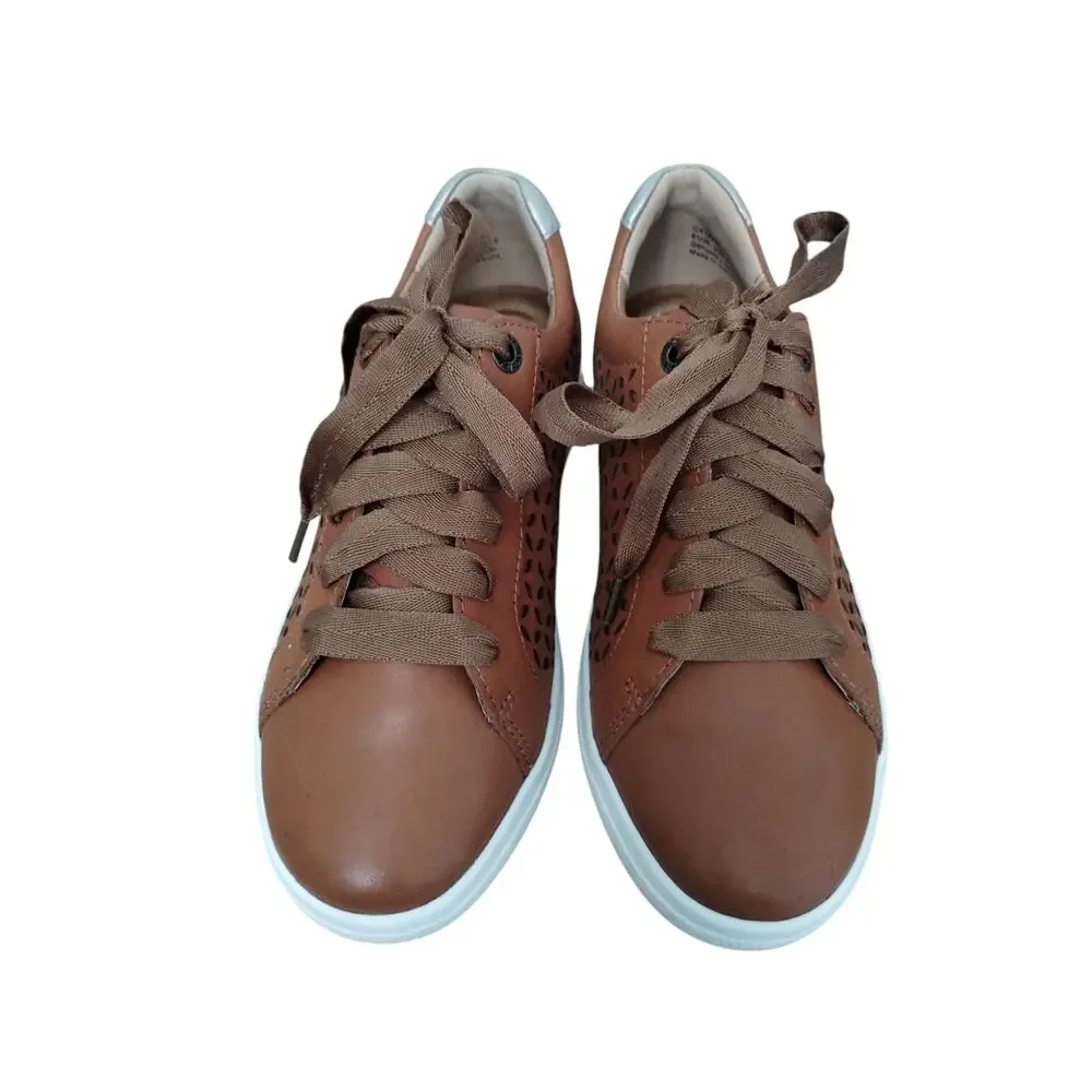 Aetrex Women's‎ Leather Courtney Lace-up Sneakers size 6-6½ Foot Support Cuttout